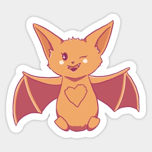 Orange Bat Sticker